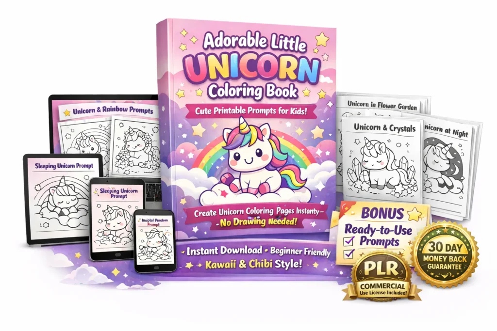 Adorable Little Unicorn Coloring Book